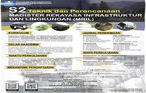 S2 TEKNIK DAN PERENCANAAN MAGISTER REKAYASA INFRASTRUKTUR DAN