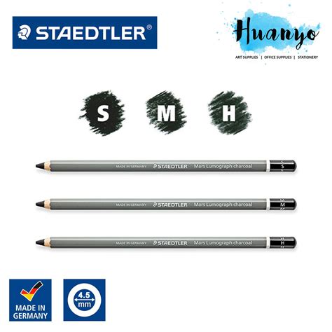 Staedtler Mars Lumograph Charcoal Pencil Hard Medium Soft