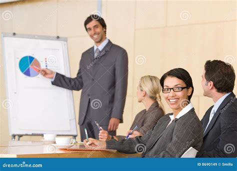 Confident Business Man Giving Presentation Stock Image Image Of