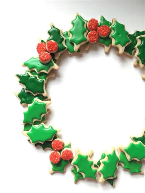 Festive Christmas Sugar Cookie Wreath