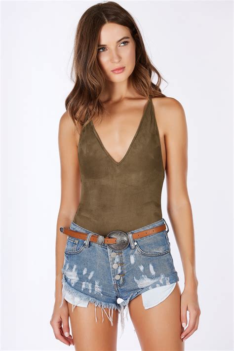 Dedicated To My Ex Bodysuit Bodysuit Olive Green Bodysuit V Neck Bodysuit