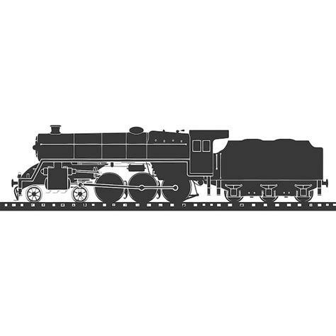 Silhouette train black color only full | Premium AI-generated vector