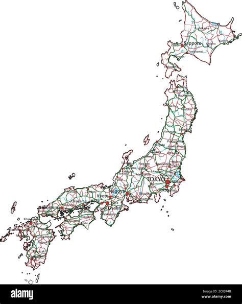 Japan road and highway map. Vector illustration Stock Vector Image ...