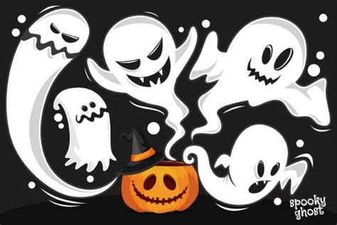 Spooky Ghost Halloween Vector Graphic by onoborgol · Creative Fabrica