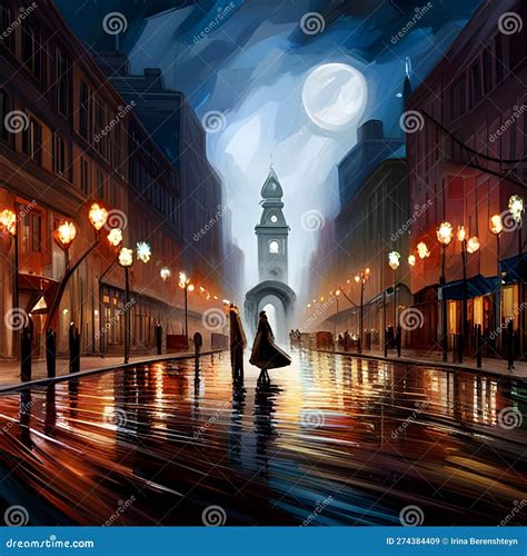 Night Streets Filled with Carnival Crowds. Concept of Masquerade, Mardi