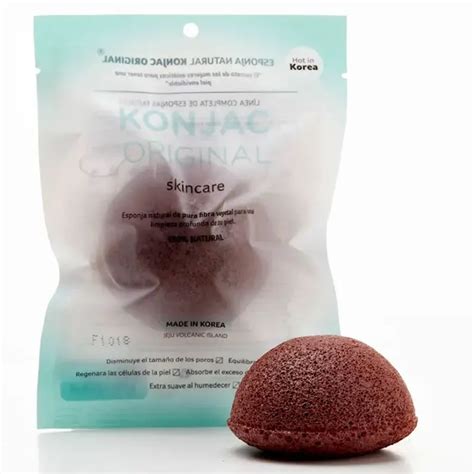 Konjac Esponja Facial Con Fina Arcilla Roja Francesa Natural Farmacia