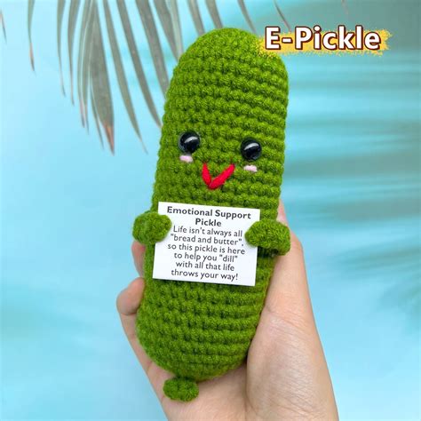 Big Size Crochet Emotional Support Pickle Positive Pickle Big Fan