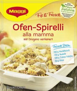 Maggi fix frisch Ofen Spirelli alla mamma Günstige Lebensmittel