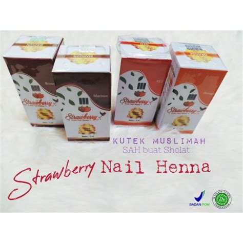 Jual Kutek Henna Strawberry Nail Henna Halal Sah Buat Sholat Shopee