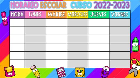 Horarios Escolares Formato Editable 11 Imagenes Educativas