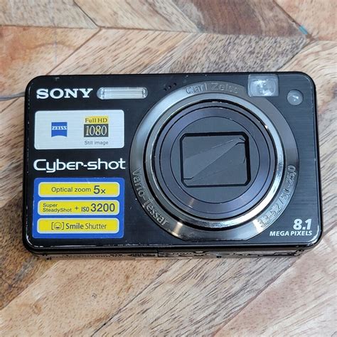 Sony Cyber Shot Dsc W Mp Digital Camera Black Charger Tested