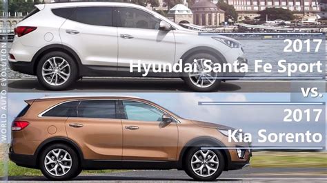 2017 Hyundai Santa Fe Sport Vs 2017 Kia Sorento Technical Comparison Youtube