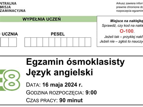 Wyniki egzaminu ósmoklasisty i odbiór zaświadczeń o wynikach egzaminu