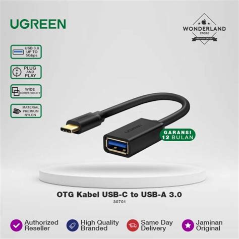 Jual Ugreen Otg Kabel Usb C Male To Usb A Female Adapter Converter