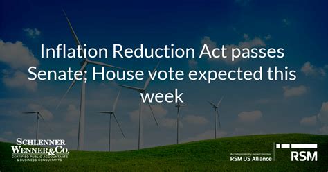 Inflation Reduction Act Passes Senate House Vote Expected This Week Schlenner Wenner And Co