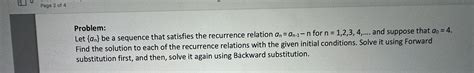 Solved Problem Let An Be A Sequence That Satisfies The Chegg