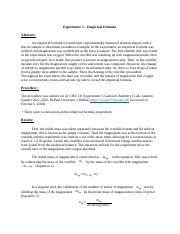 Experiment 3 Empirical Formula Docx Experiment 3 Empirical