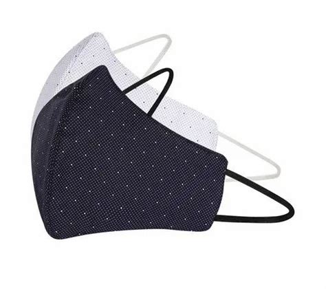 Ar Accessories Blue And White Reusable Cotton Face Mask For Personal