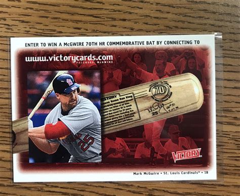 Upper Deck Victory Mark Mcgwire Bat Sweepstakes Card Ebay