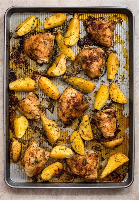 Sheet Pan Baked Chicken And Potatoes Recipe • Salt And Lavender