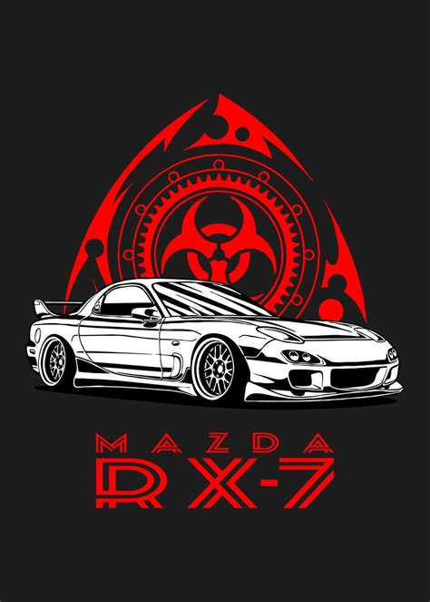 Mazda Rx7 Car Poster Picture Metal Print Paint By Faissal Thomas