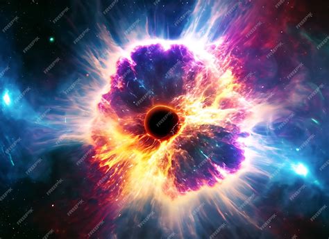 Premium Ai Image Colorful Energy Supernova Explosion In Space