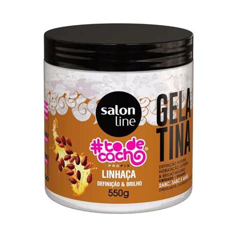 Gelatina To De Cacho Linhaça Define Brilho Salon Line 550g Gelatina