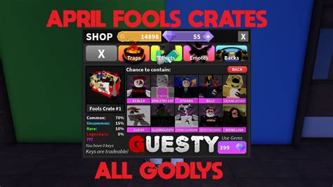 Opening 3 Godly April Fools Crates Roblox Guesty Youtube