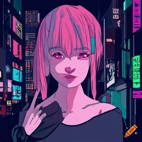 Anime Girl Exploring A Surreal Cyberpunk Tokyo On Craiyon