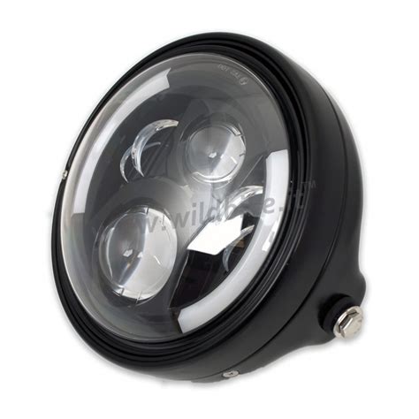 FARO FANALE ANTERIORE OMOLOGATO SUPERLIGHT LED NERO CON STAFFA PER MOTO