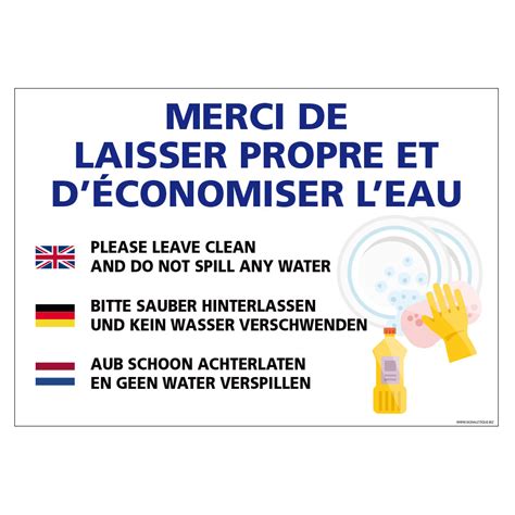 Panneau Merci De Laisser Propre Et D Economiser L Eau H