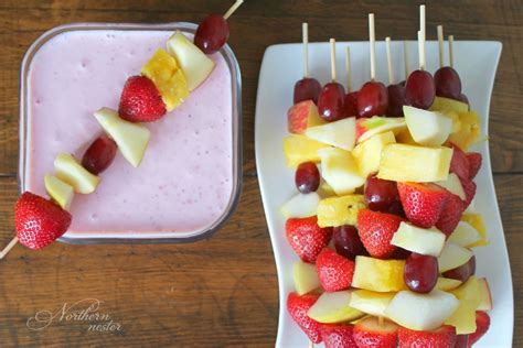 Fruit Kabobs With Yogurt Dip | THM: E - Northern Nester