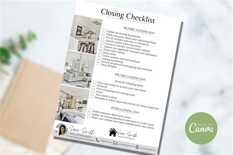 Real Estate Closing Checklist, Real Estate Checklist, Closing Day ...