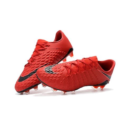 Nouvelles Crampons De Football Nike Hypervenom Phantom Iii Fg Rouge Noir