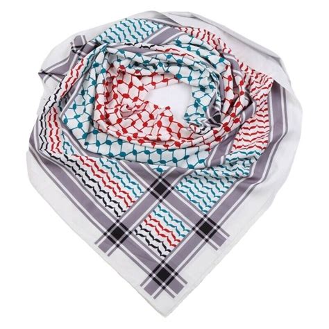 Mens Shemagh Scarves Keffiyeh Square Scarf Geometric Jacquard Arab