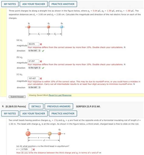 Solved Three Point Charges Lie Along A Straight Line As