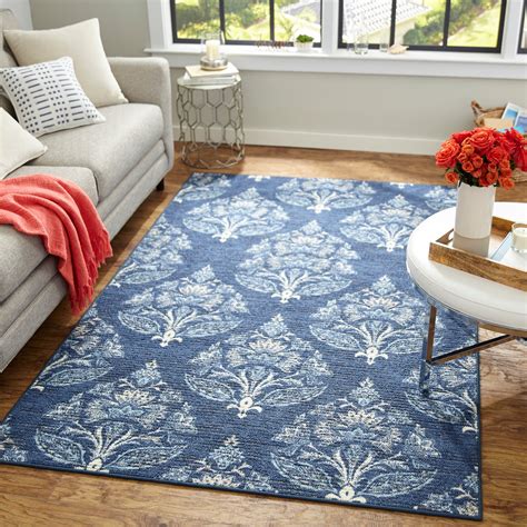 Mohawk Home Relic Carina Blue Transitional Floral Printed Area Rug, 5 ...