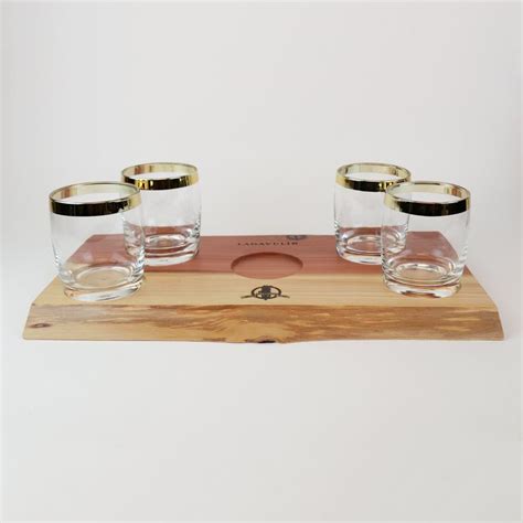 Offerman Woodshop Lagavulin Glasses And Tray Set Wood Shop Single Malt