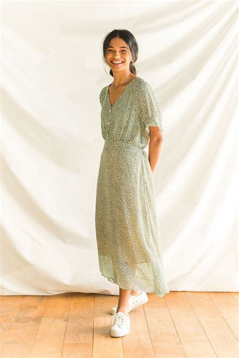 Basil Print Dress, Green | Print dress, Modest outfits, Olive clothing