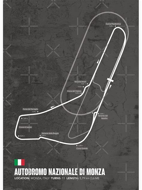 "Monza Circuit -Racetrack Map" Poster for Sale by Mapstars | Redbubble