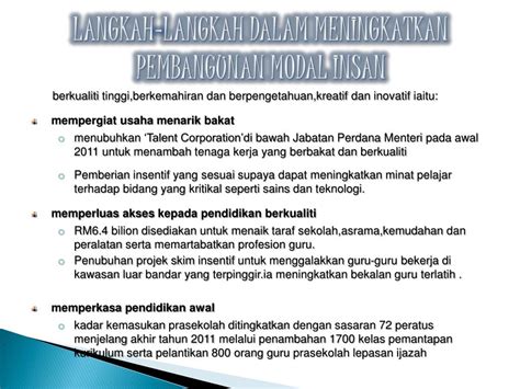 Langkah Langkah Kerajaan Membangunkan Modal Insan