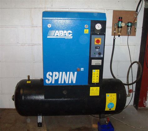 ABAC Spinn 7 5hp 5 5kw 10 Bar Tank Mounted Screw Compressor 200L In