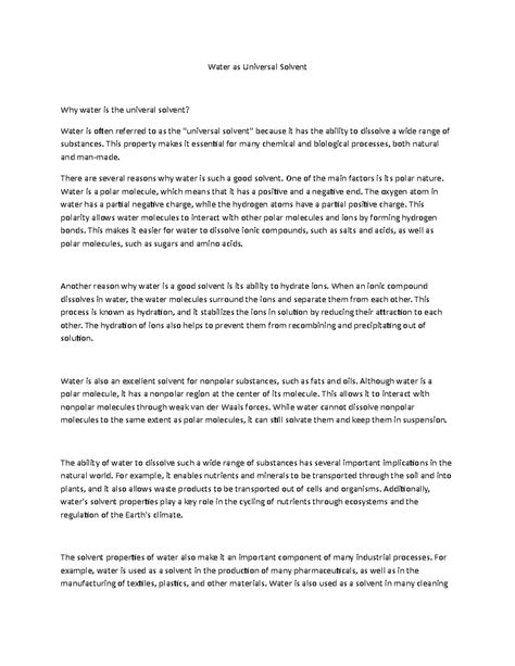 Why Water Called The Universal Solvent 7