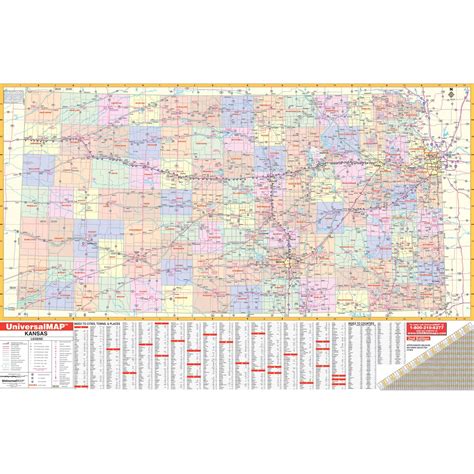 Kansas State Wall Map by Kappa - The Map Shop