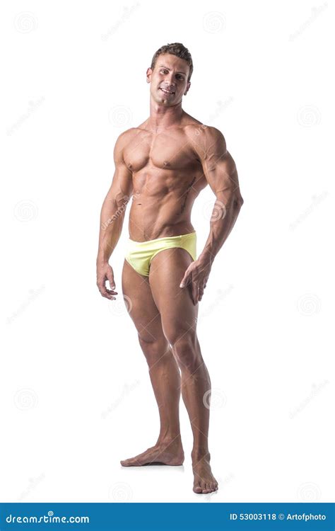 El Cuerpo Completo Tir De Hombre Joven Muscular Descamisado Foto De