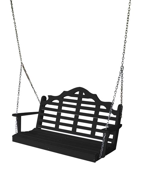 Keystone Amish Co. 4 Foot Milan Recycled Plastic Porch Swing, Black