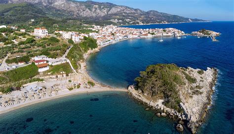 Kokkari Aerial View Of Sunrise Beach License Image