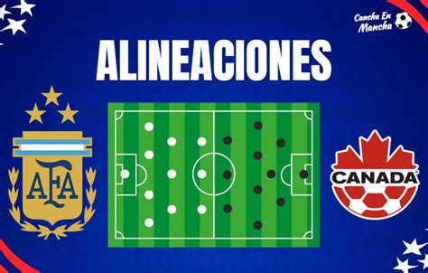 Alineaciones de Argentina y Canadá para el encuentro por la Copa