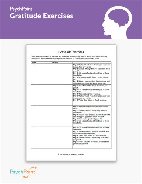 Gratitude Exercises Worksheet Psychpoint