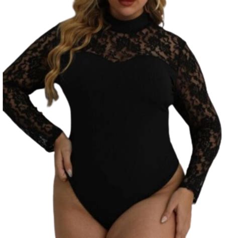 208 Body PlusSize Em Suplex Alta Elasticidade Renda De